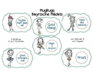 ITH Mug Rugs - Bayrische Mädels